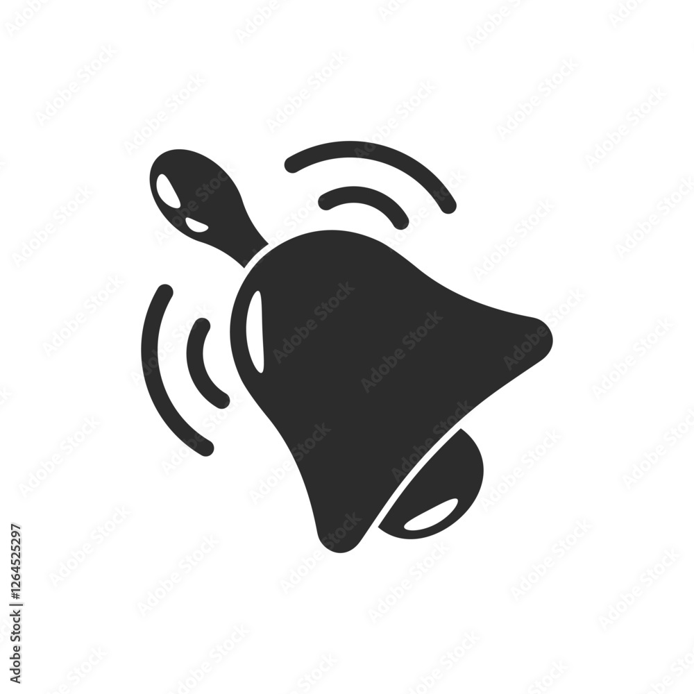 Poster notification bell icon in flat style. incoming inbox message vector illustration on isolated backgro