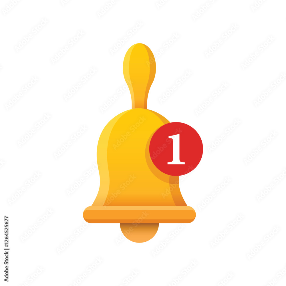 Aufkleber notification bell icon in flat style. incoming inbox message vector illustration on isolated backgro