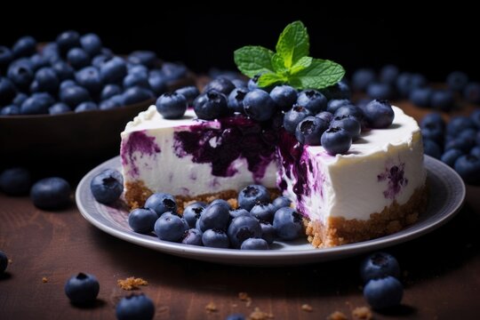 Blueberry cheesecake fruit dessert.