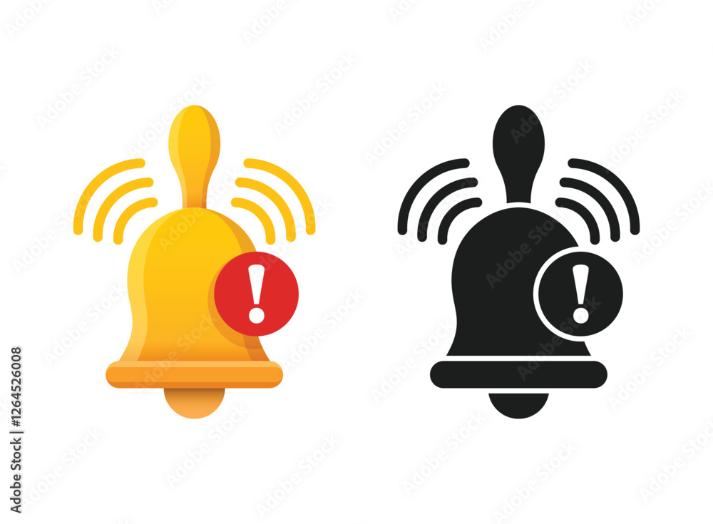 Aufkleber notification bell icon in flat style. incoming inbox message vector illustration on isolated backgro