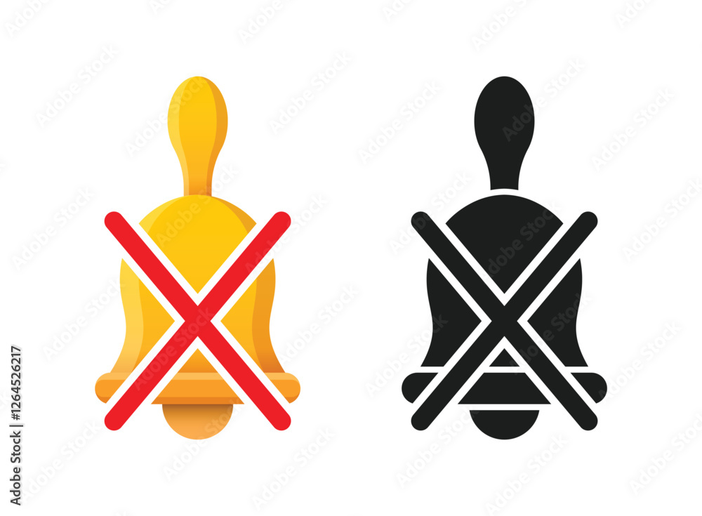 Poster notification bell icon in flat style. incoming inbox message vector illustration on isolated backgro