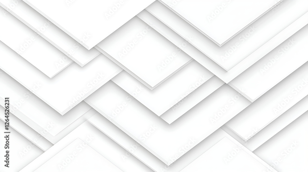 Poster interlocking white squares modern geometric design creates overlapping layers and subtle shadows