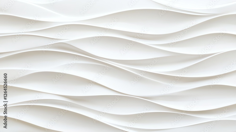 Poster abstract white wavy pattern background with elegant curves; minimalist and modern aesthetic.