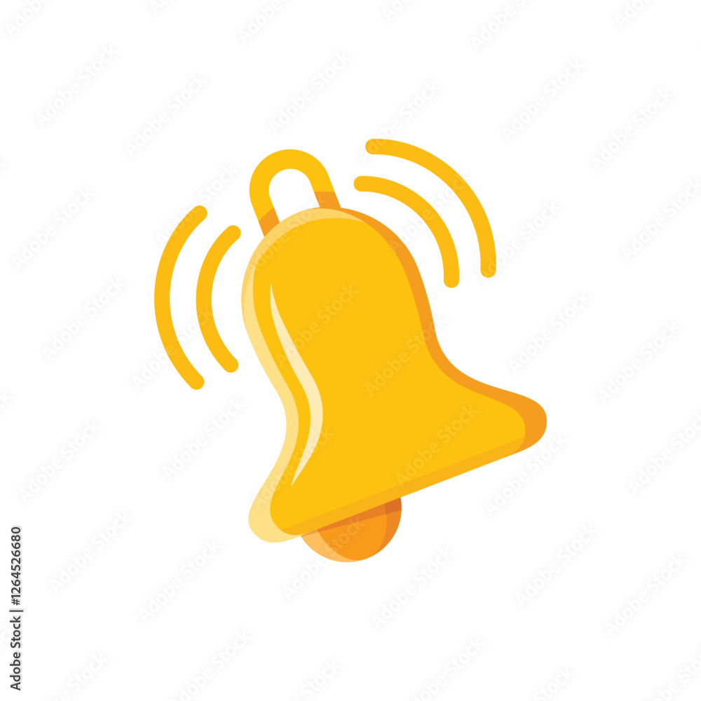 Poster notification bell icon in flat style. incoming inbox message vector illustration on isolated backgro