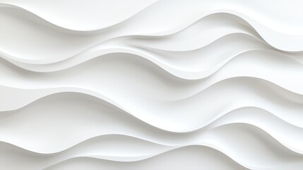 Abstract white wavy pattern background, elegant texture design for modern digital and print projects, 3D effect.