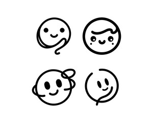 set of smiley faces
