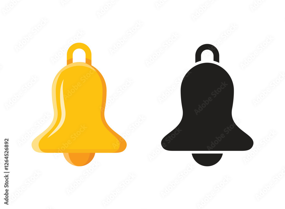 Poster notification bell icon in flat style. incoming inbox message vector illustration on isolated backgro