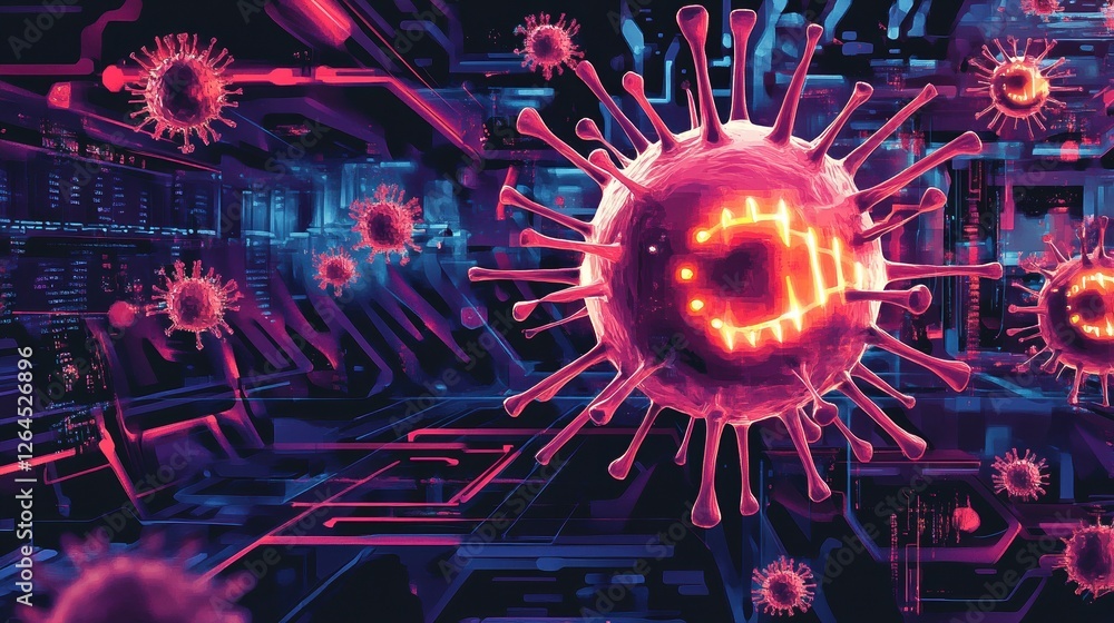 Poster spyware development abstract concept vector illustration set. malware and computer virus, industrial