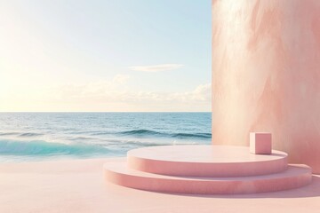 Obraz premium Aesthetic beach background outdoors horizon nature.