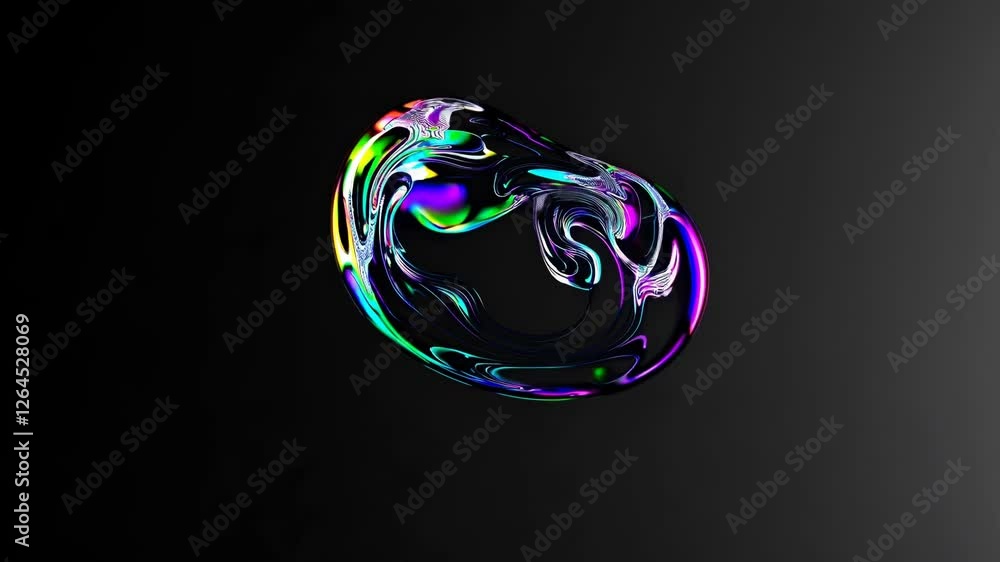 Poster close-up of an iridescent soap bubble resembling an alien planet.