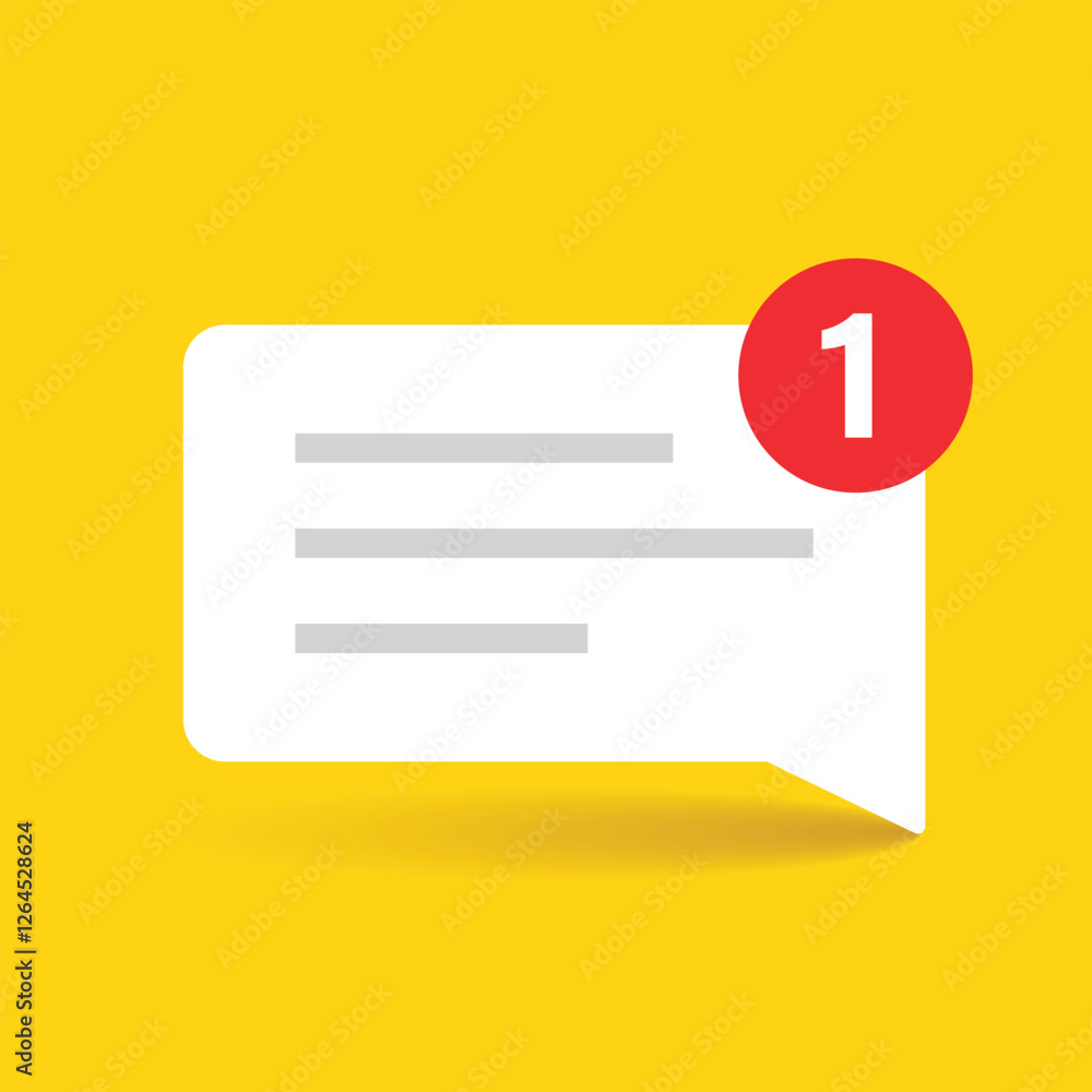 Poster new message icon in flat style. incoming inbox email vector illustration on isolated background. bub