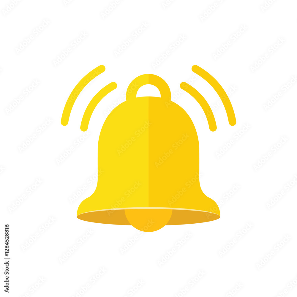 Poster notification bell icon in flat style. incoming inbox message vector illustration on isolated backgro