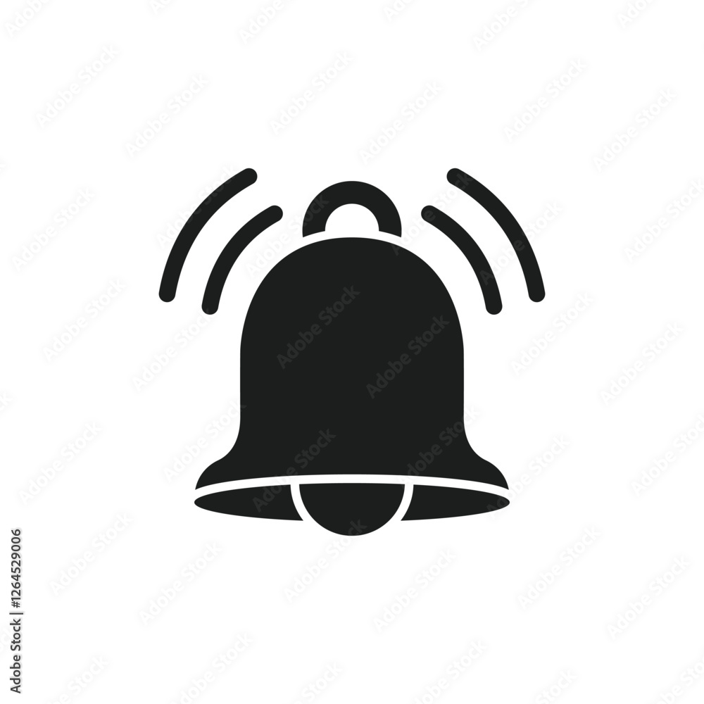Poster notification bell icon in flat style. incoming inbox message vector illustration on isolated backgro