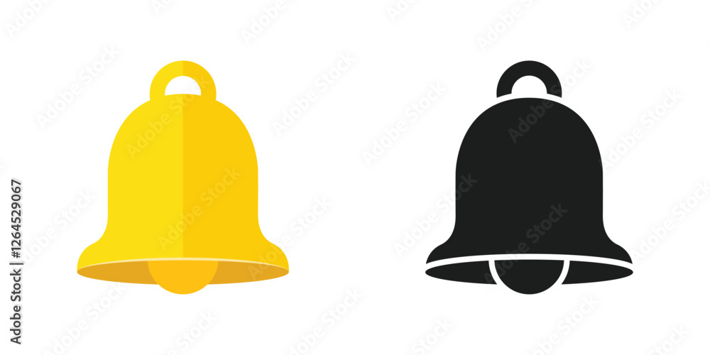 Aufkleber notification bell icon in flat style. incoming inbox message vector illustration on isolated backgro