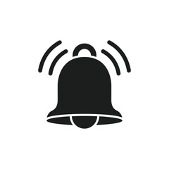 Notification bell icon in flat style. Incoming inbox message vector illustration on isolated background. Ringing bell sign business concept.