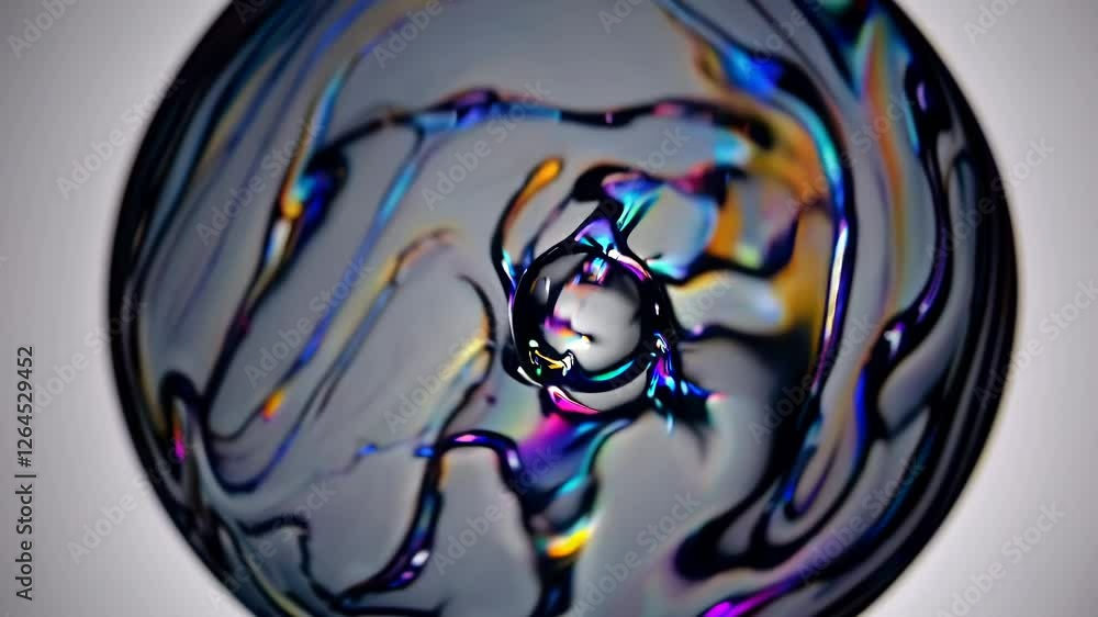 Aufkleber close-up of an iridescent soap bubble resembling an alien planet.