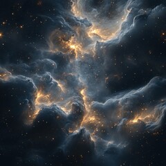 Obraz premium Ethereal Cosmic Nebula with Swirling Clouds and Dazzling Stars