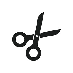 Fototapeta premium Scissor icon in flat style. Cutting hair equipment vector illustration on isolated background. Hairdressing sign business concept.