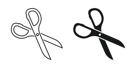 Scissor icon in flat style. Cutting hair equipment vector illustration on isolated background. Hairdressing sign business concept.