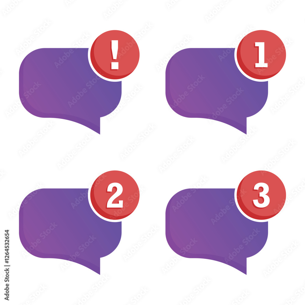 Poster new message icon set collection in flat style. incoming inbox email vector illustration on isolated 