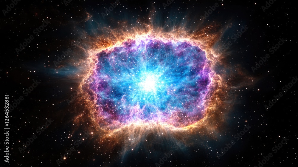 Poster exploring cosmic nebula formation outer space astronomy visuals digital art celestial perspective un