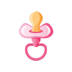 Baby pacifier icon in flat style. Nipple for newborn child vector illustration on isolated background. Soother sign business concept.