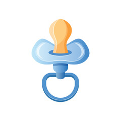 Baby pacifier icon in flat style. Nipple for newborn child vector illustration on isolated background. Soother sign business concept.