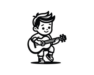 kid playing guitar