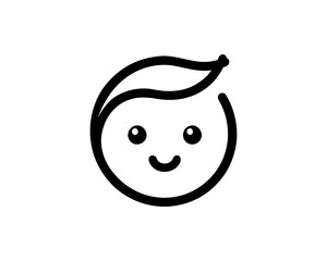 cartoon face line art logo vector 