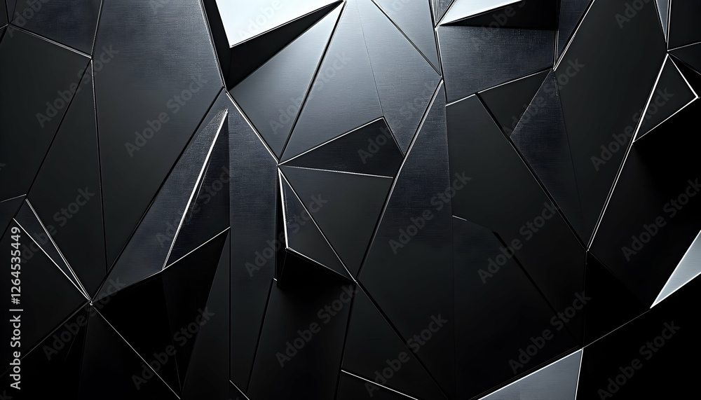Poster abstract dark geometric background. modern black triangular shapes texture. ideal for design project