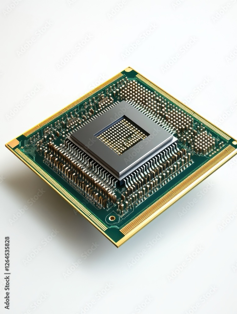Poster high-performance cpu microchip and circuit technology driving digital infrastructure forward.