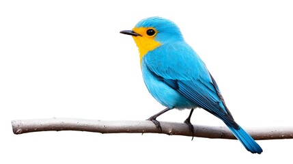 Obraz premium Vibrant Blue And Yellow Bird Perched On Branch
