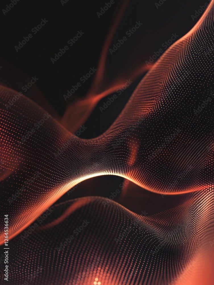 Poster futuristic abstract wave dot particle background isolate, abstract background with a wave of dots on