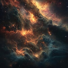 Obraz premium Ethereal Cosmic Beauty of Vibrant Stars and Colorful Nebulae