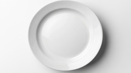 Clean White Dinner Plate on White Background