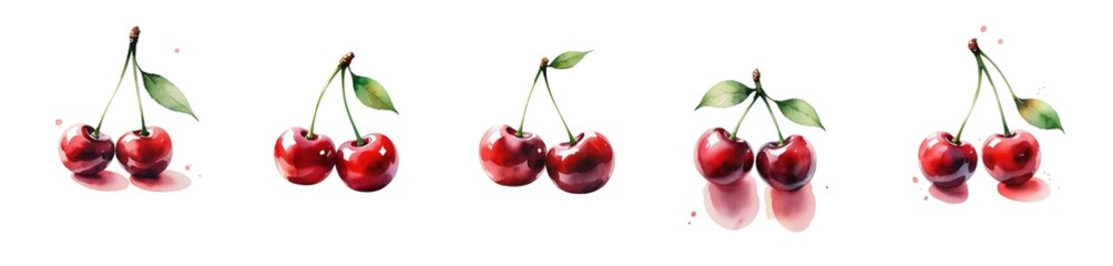 Obraz premium watercolor cherries (png)