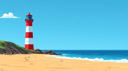 PixelatedLighthouseonBeachRetroCoastalSceneOceanViewNauticalIllustrationSummerVibesDigitalArtworkPixelArtVintageGamingGraphic