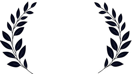 Ornamental Olive Branch Decoration Leaves Frame Design Element for Greetings and Celebratory Occasions