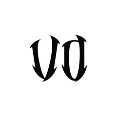 VO monogram logo design letter text name symbol monochrome logotype alphabet character simple logo