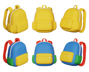 school bag backpack 3D icon