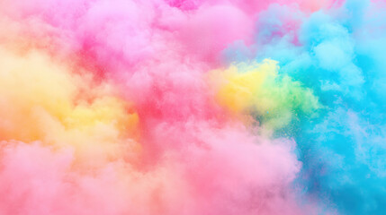 Fototapeta premium Holi Powder Explosion Background, A dynamic background of colorful Holi powder explosions in vivid hues, creating a festive and energetic scene perfect for vibrant designs.