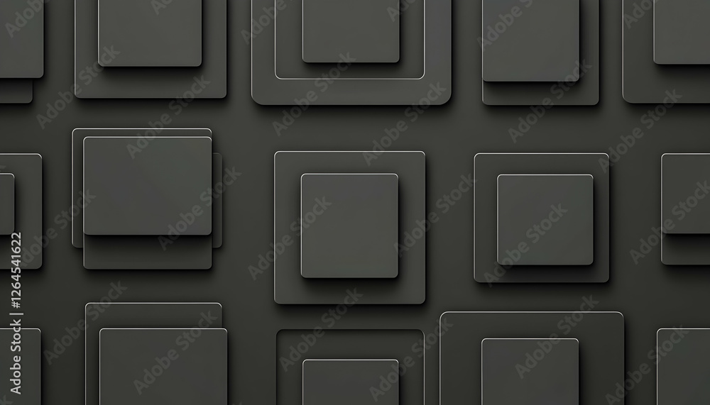 Poster abstract dark gray geometric background with overlapping squares, perfect for modern designs and pre