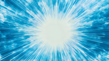 Obraz premium Abstract burst of light, radiant energy, bright blue and white rays emanating from a central point, resembling a star or explosion. Ideal for backgrounds, websites, and design projects.