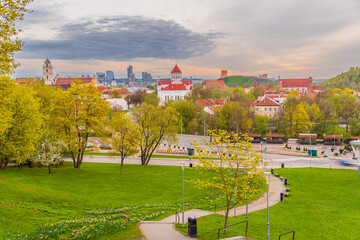 Downtown Vilnius city skyline, cityscape of  Lithuania