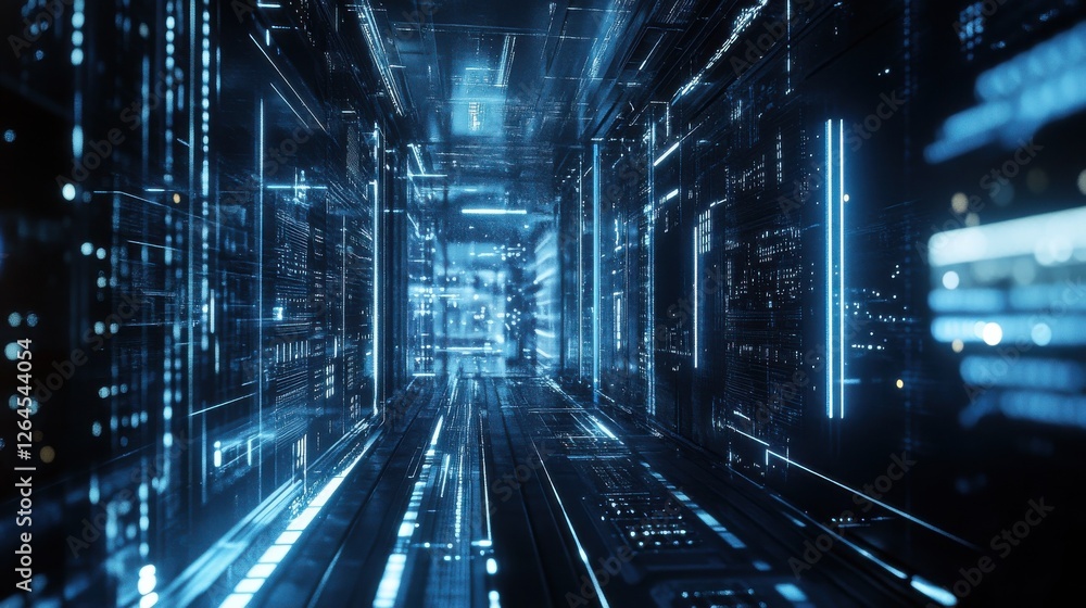 Poster high-performance cpu microchip and circuit technology driving digital infrastructure forward.