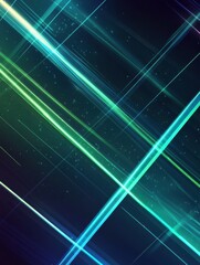 Glowing green blue neon laser lines abstract background. Futuristic hi-tech vector design.
