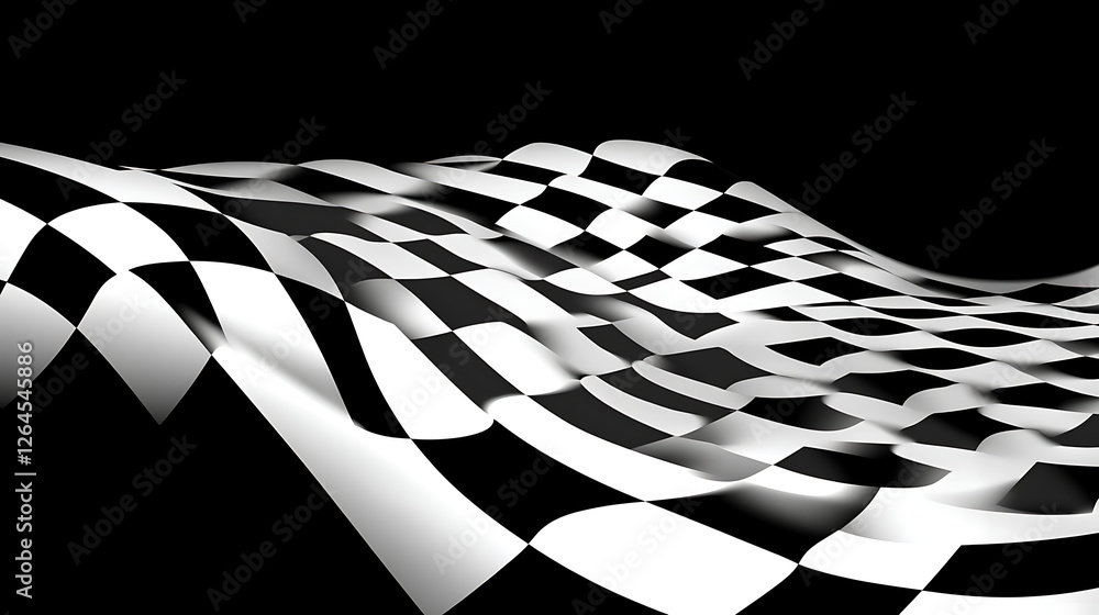 Poster racing finish line checkerboard pattern abstract design background with motion and movement display