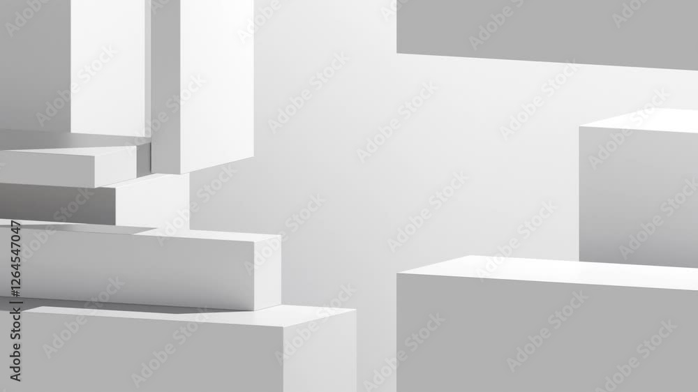 Leinwandbilder 3d rendering of block or cube geometric on white background