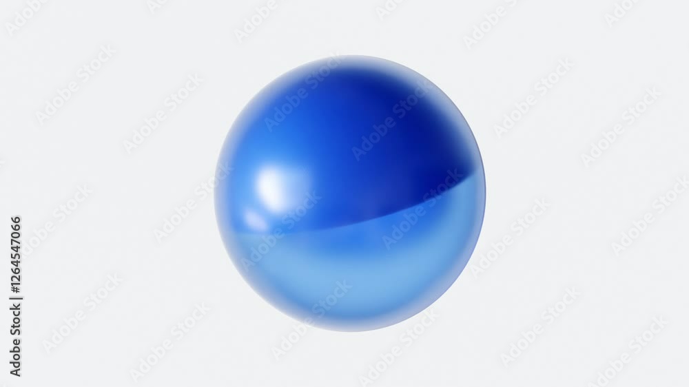 Leinwandbilder 3d rendering of abstract transparent geometry glass with blue color, looping animation