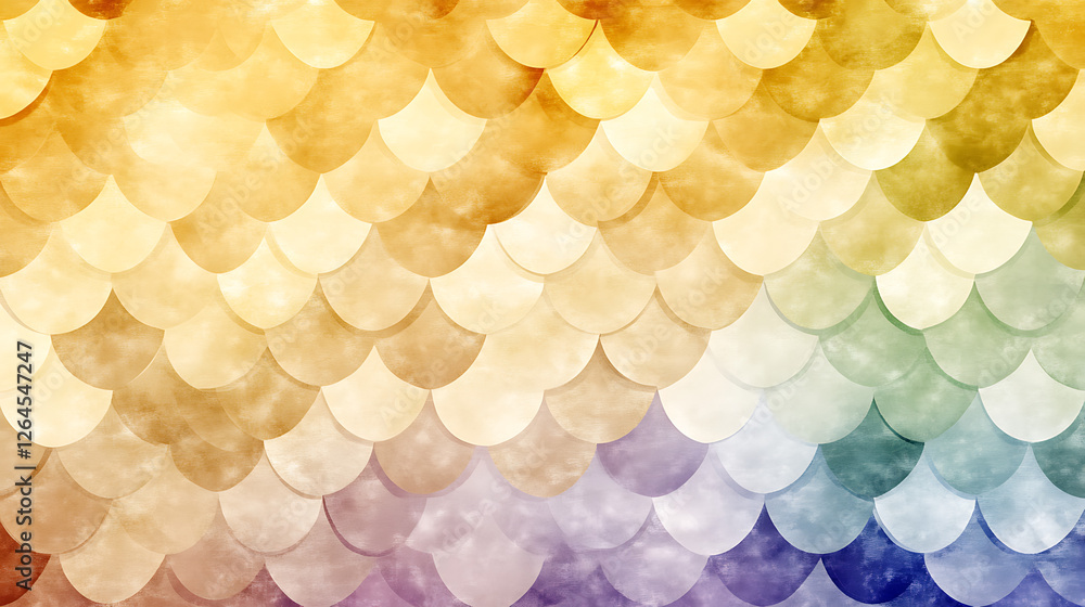 Poster rainbow gradient watercolor scales pattern decorative background with artistic texture design